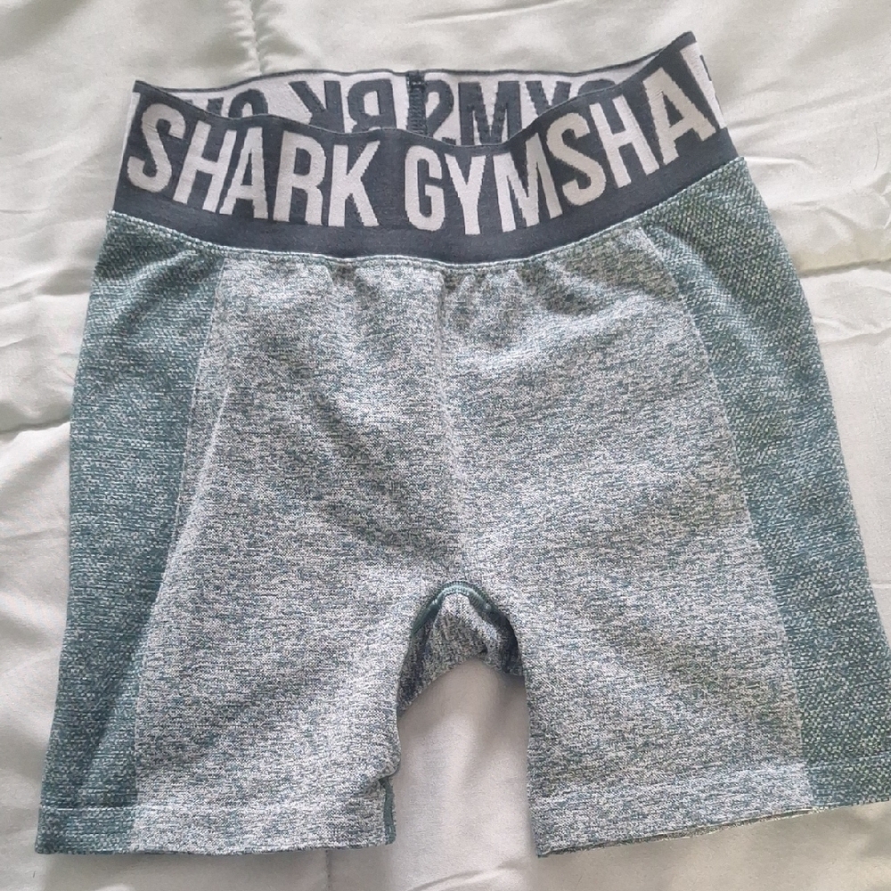 Gymshark Gray and Teal Seamless Active Shorts